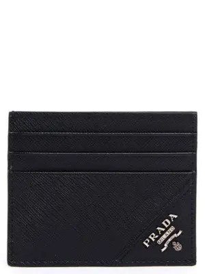 Logo card holder PRADA Black