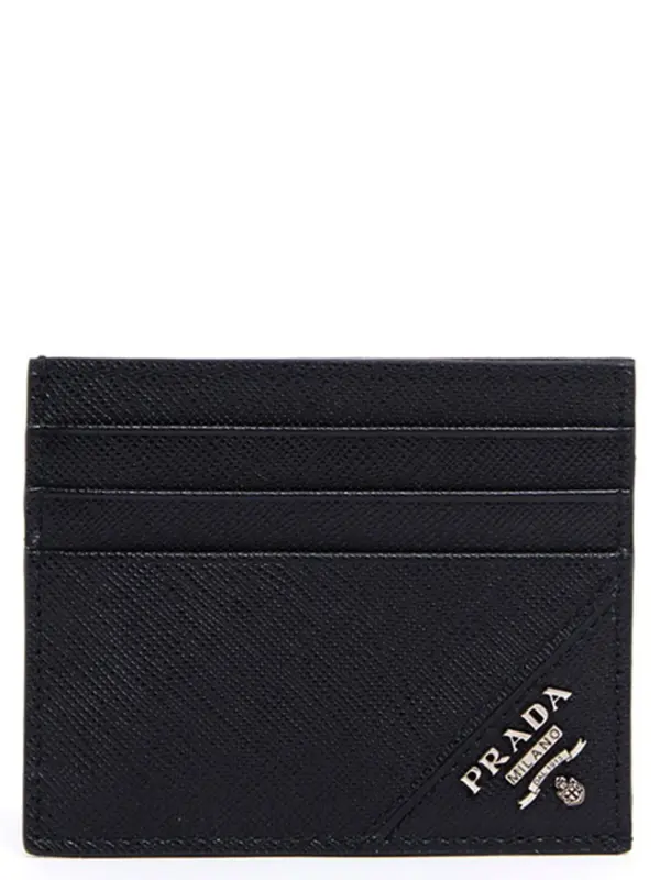 Logo card holder PRADA Black