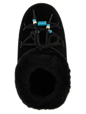 'Mule suede beads' ankle boots 75% cow suede 25% shearling MOON BOOT Black