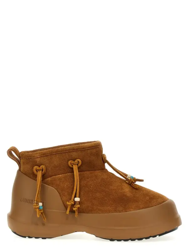 'Luna Low Suede Beads' ankle boots MOON BOOT Brown