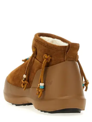 'Luna Low Suede Beads' ankle boots Woman MOON BOOT Brown