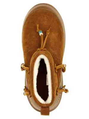 'Luna Low Suede Beads' ankle boots 100% cow suede MOON BOOT Brown