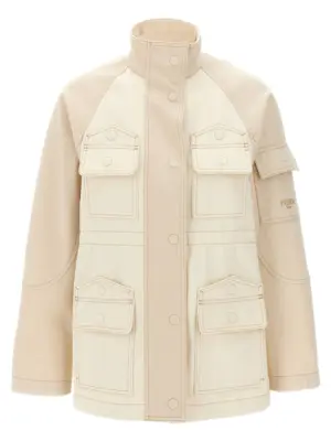 Denim parka FENDI Beige