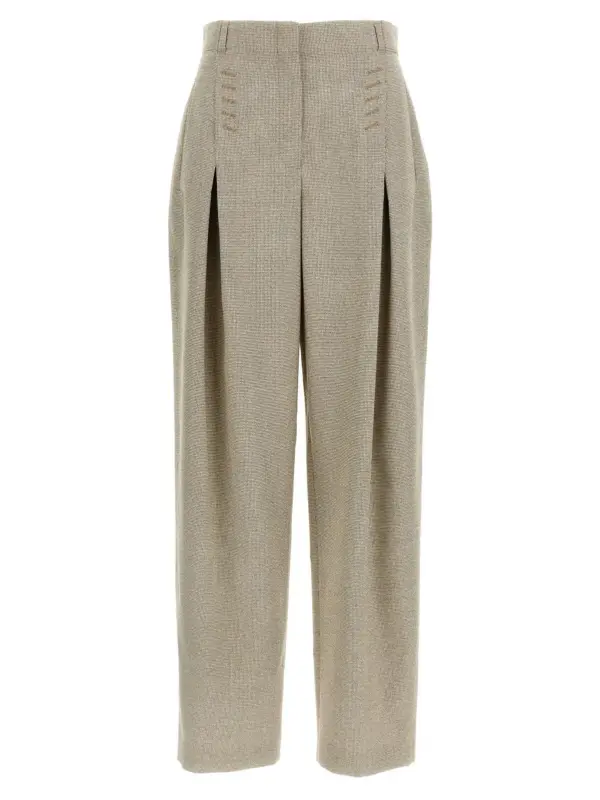 Micro check trousers FENDI Beige
