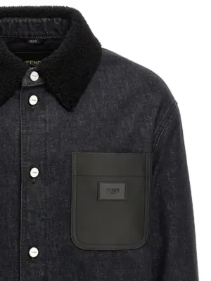 Denim jacket Man FENDI Black