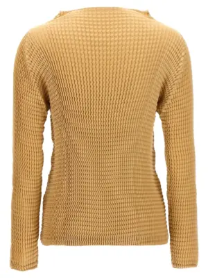 'Suede Like Pleats' blouse IM48FJ10540 ISSEY MIYAKE Beige