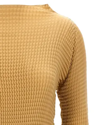 'Suede Like Pleats' blouse Woman ISSEY MIYAKE Beige