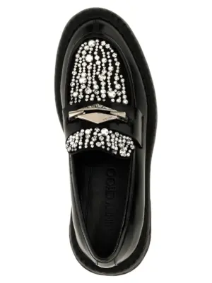 'Marlow Diamond' loafers 80% calfskin leather 20% lamb leather JIMMY CHOO Black