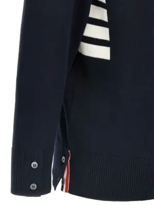 '4-Bar' cardigan 100% cotton THOM BROWNE Blue