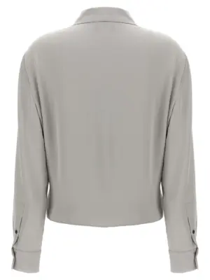 'PK Label Wrap' blouse O1102503B6M THEORY Gray