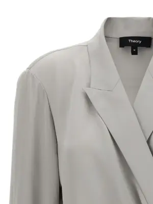 'PK Label Wrap' blouse Woman THEORY Gray