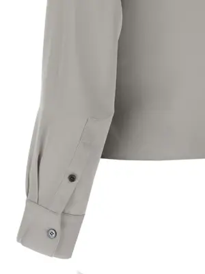 'PK Label Wrap' blouse 100% silk THEORY Gray