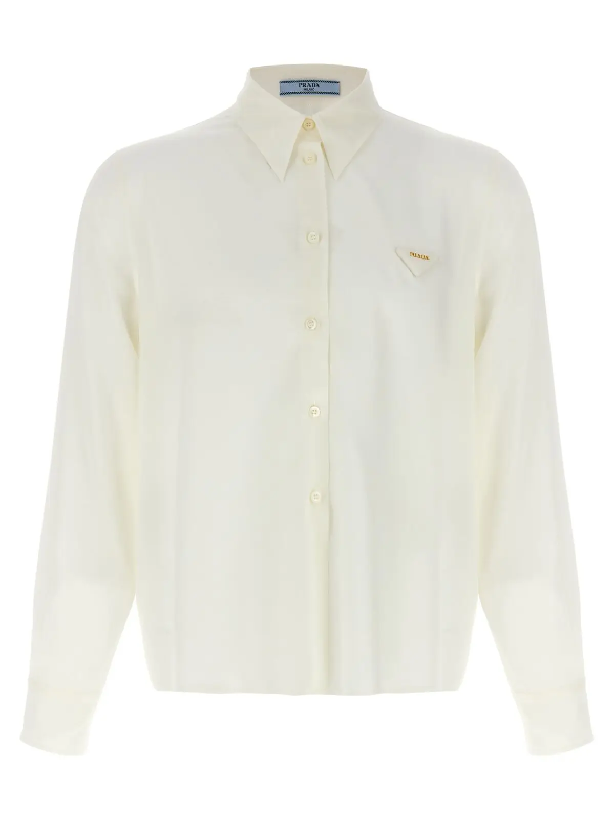 Сорочка Prada Silk logo Біла 1 Silk logo shirt PRADA White