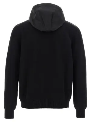 Logo bimaterial cardigan UMG370SOOO16AMF0002 PRADA Black