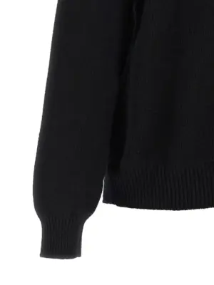 Logo bimaterial cardigan 70% virgin wool 30% cachemire PRADA Black