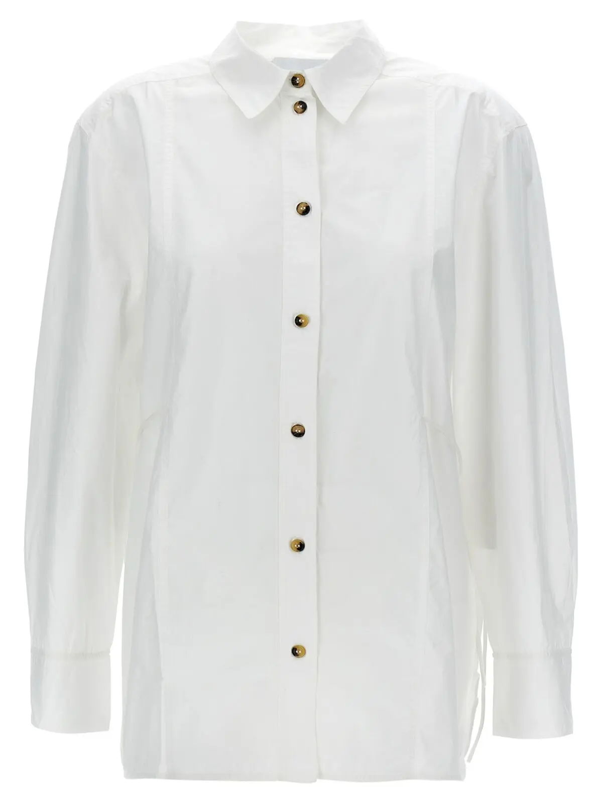 Сорочка Ganni Lace-up Біла 1 Lace-up shirt GANNI White