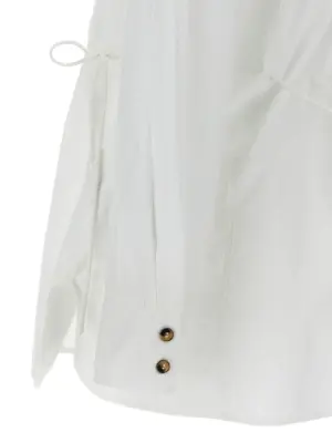Lace-up shirt 100% cotton GANNI White