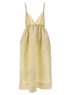 'Off-White Stripe Strap' dress W0173135 GANNI Beige