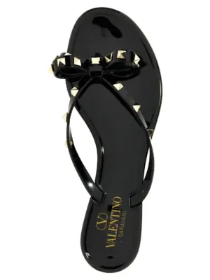 Valentino Garavani 'PM Thong Rockstud' sandals 100% polyvinyl chloride VALENTINO GARAVANI Black