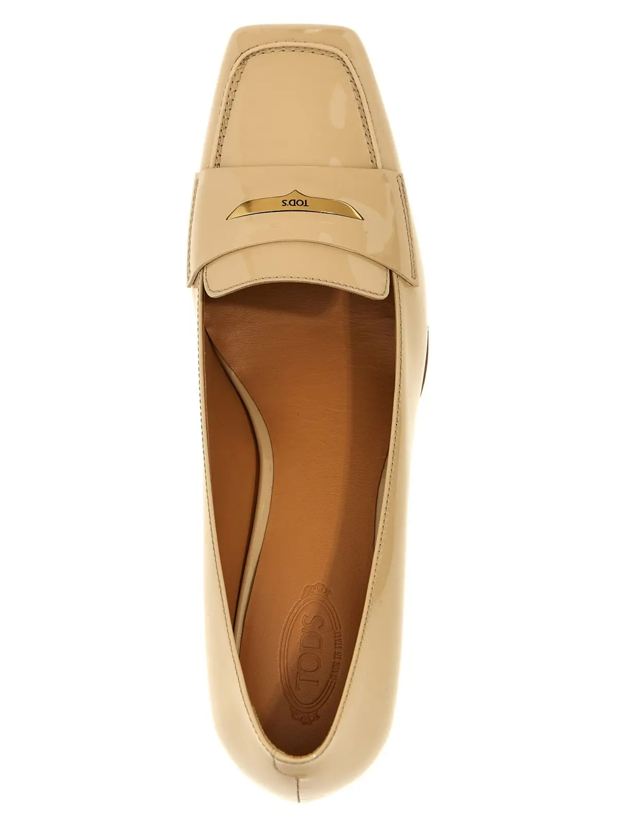 Туфлі на підборах Tod's Patent leather Бежеві 4 Patent leather pumps 100% calfskin leather (Bos Taurus) TOD'S Beige