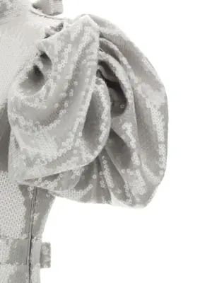 Sequin midi dress 100% polyester ROTATE BIRGER CHRISTENSEN Gray