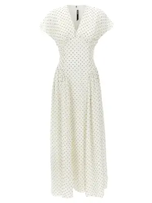 Polka dot maxi dress ROTATE BIRGER CHRISTENSEN White/Black