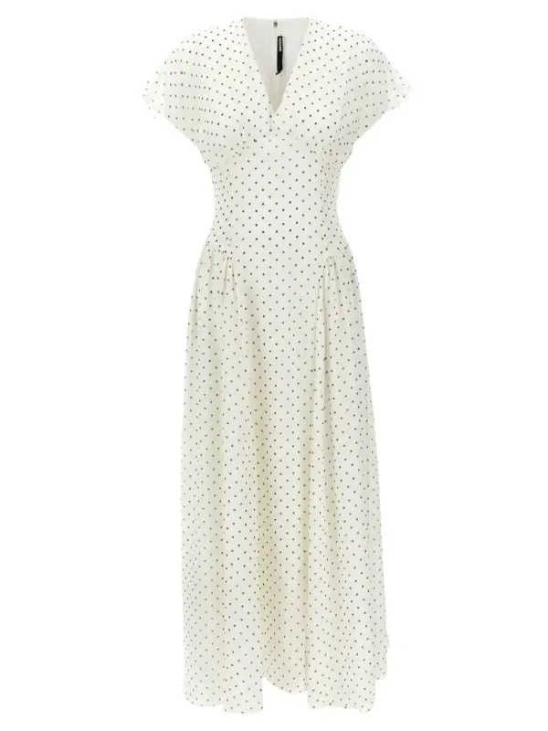Polka dot maxi dress ROTATE BIRGER CHRISTENSEN White/Black