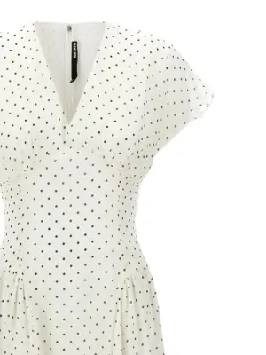 Polka dot maxi dress Woman ROTATE BIRGER CHRISTENSEN White/Black