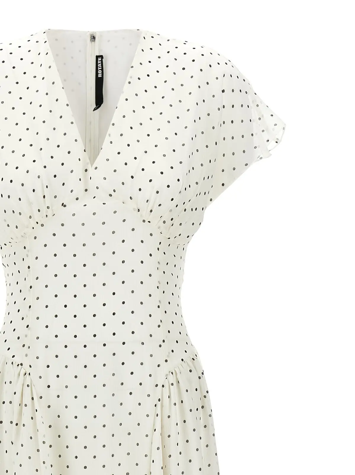 Сукня Rotate Birger Christensen Polka dot maxi Біла 3 Polka dot maxi dress Woman ROTATE BIRGER CHRISTENSEN White/Black