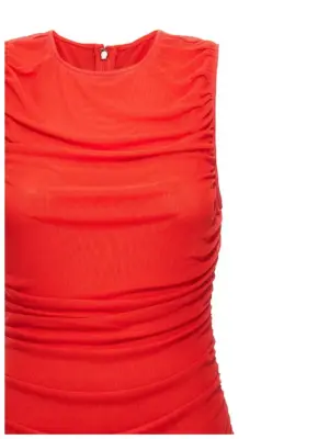 Mesh midi dress Woman ROTATE BIRGER CHRISTENSEN Red