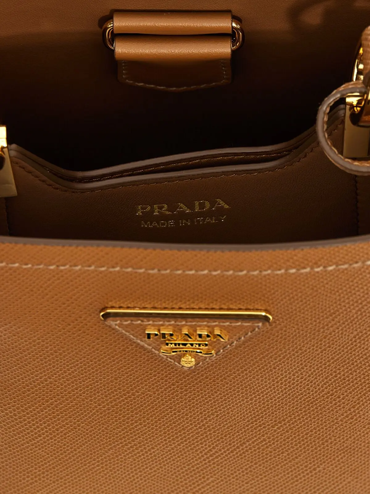 Сумка Prada Prada Panier Small Коричнева 4 'Prada Panier Small' handbag 100% calfskin leather (Bos Taurus) PRADA Brown