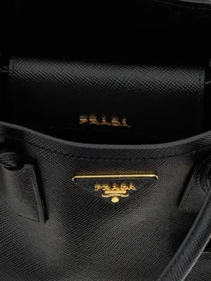 'Prada Double' mini handbag 100% calfskin leather (Bos Taurus) PRADA Black