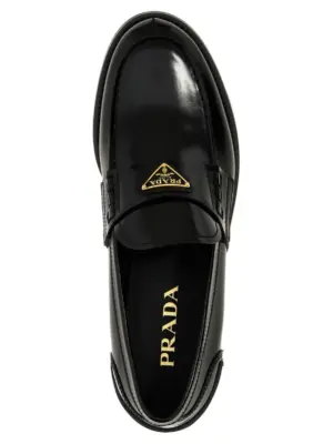 Logo loafers 100% calfskin leather (Bos Taurus) PRADA Black