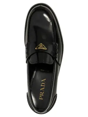 Logo loafers 100% calfskin leather (Bos Taurus) PRADA Black