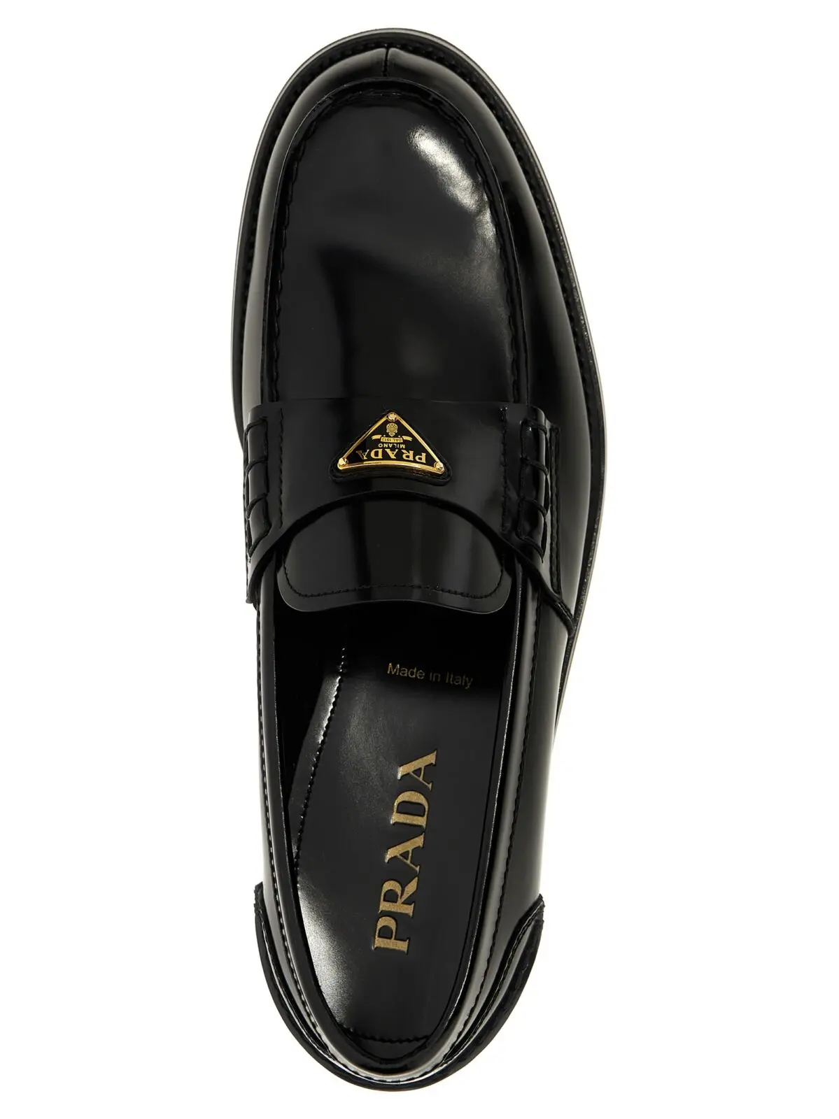 Лофери Prada Logo Чорні 4 Logo loafers 100% calfskin leather (Bos Taurus) PRADA Black