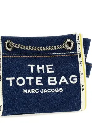 'The Denim Chain Crossbody Tote' crossbody bag Woman MARC JACOBS Blue