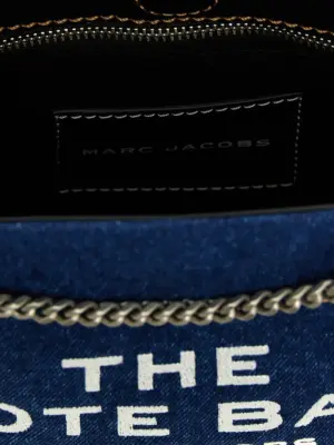 'The Denim Chain Crossbody Tote' crossbody bag 100% cotton MARC JACOBS Blue