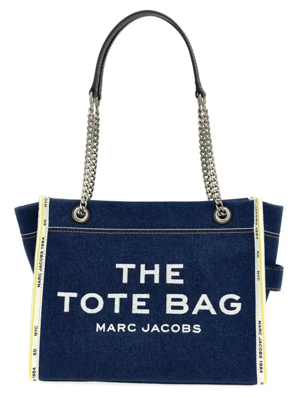 'The Denim Chain Medium Tote' shoulder bag MARC JACOBS Blue