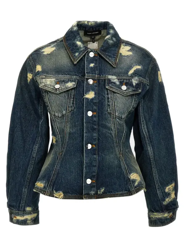 'The Rip And Repair Fluted Denim Jacket' jacket MARC JACOBS Blue