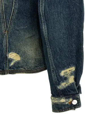 'The Rip And Repair Fluted Denim Jacket' jacket 100% cotton MARC JACOBS Blue