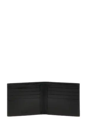Logo leather wallet Man PRADA Black