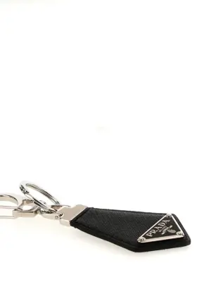 Saffiano logo keyring Man PRADA Black
