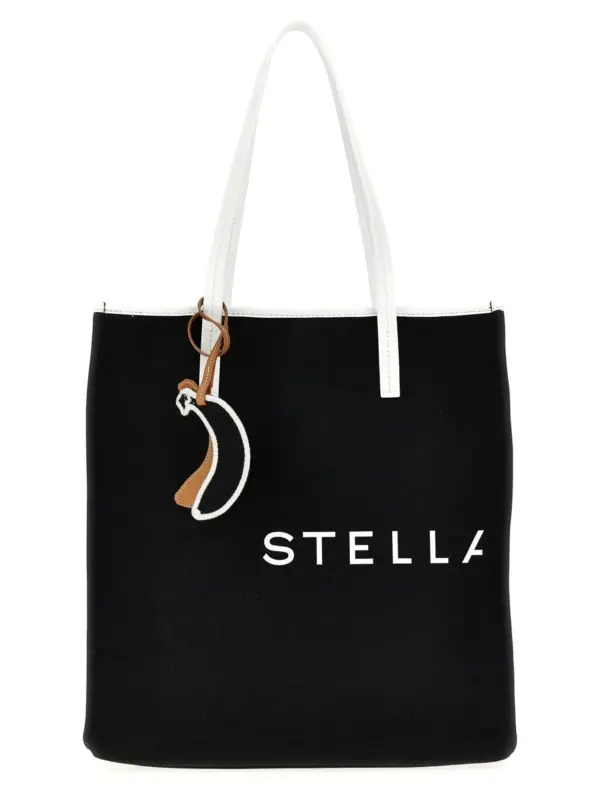 'SMC Bananatex®' large shopping bag STELLA MCCARTNEY White/Black