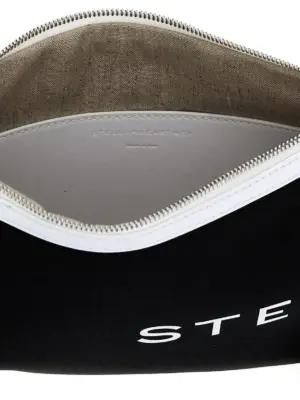 'SMC Bananatex®' clutch 100% abaca STELLA MCCARTNEY White/Black