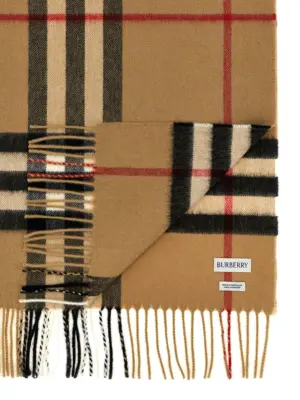 Check cashmere scarf Man BURBERRY Beige