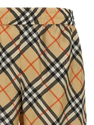 Check silk bermuda shorts Man BURBERRY Beige