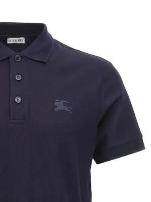 Logo embroidery polo shirt Man BURBERRY Blue