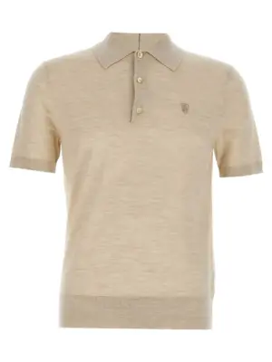 Wool polo shirt BURBERRY Beige