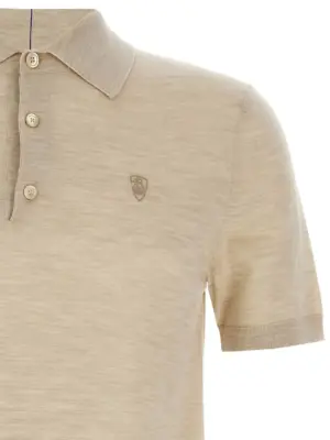 Wool polo shirt Man BURBERRY Beige