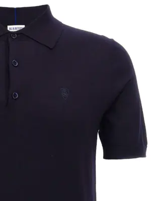Wool polo shirt Man BURBERRY Blue